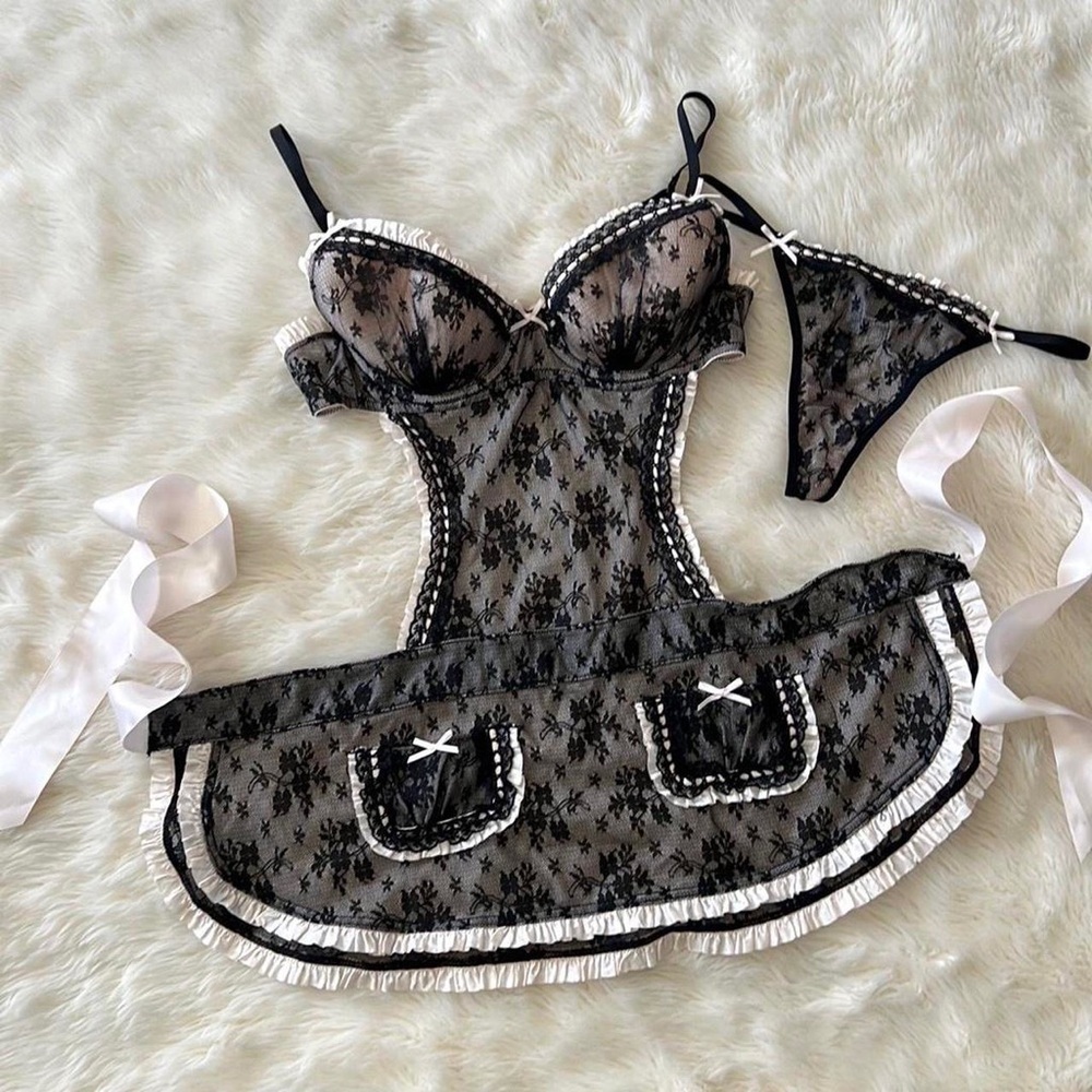 Victoria’s Secret Maid Costume Babydoll Set